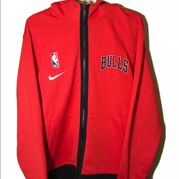 Nike Chicago Bulls Showtime Therma Flex Hoodie Red Size L CN4016